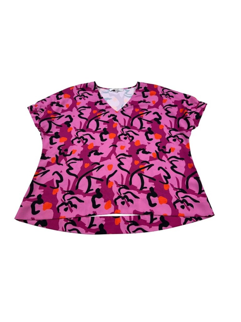 Crosby By Mollie Burch Womens V-Neck Capped Sleeve Top Medium Pink (P1099)